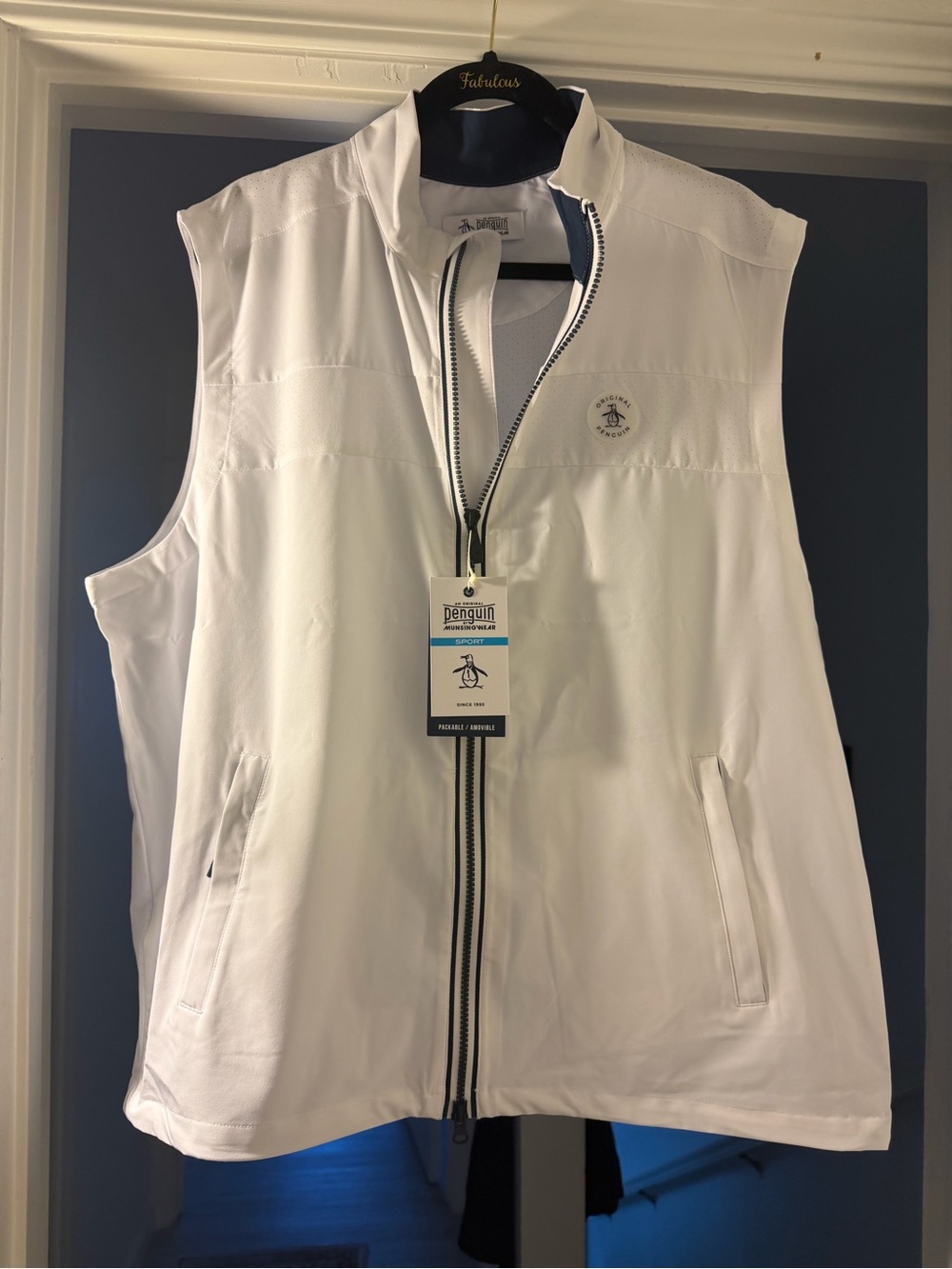 Original Penguin Navy and White Lightweight Vest